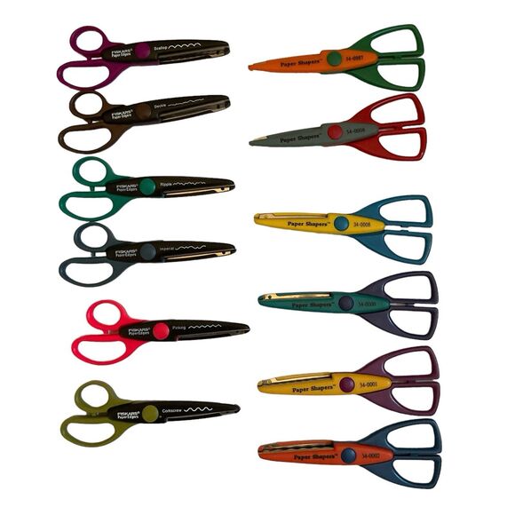Fiskars & Paper Shaper Scissors, Lot of 12 - Picture 1 of 6